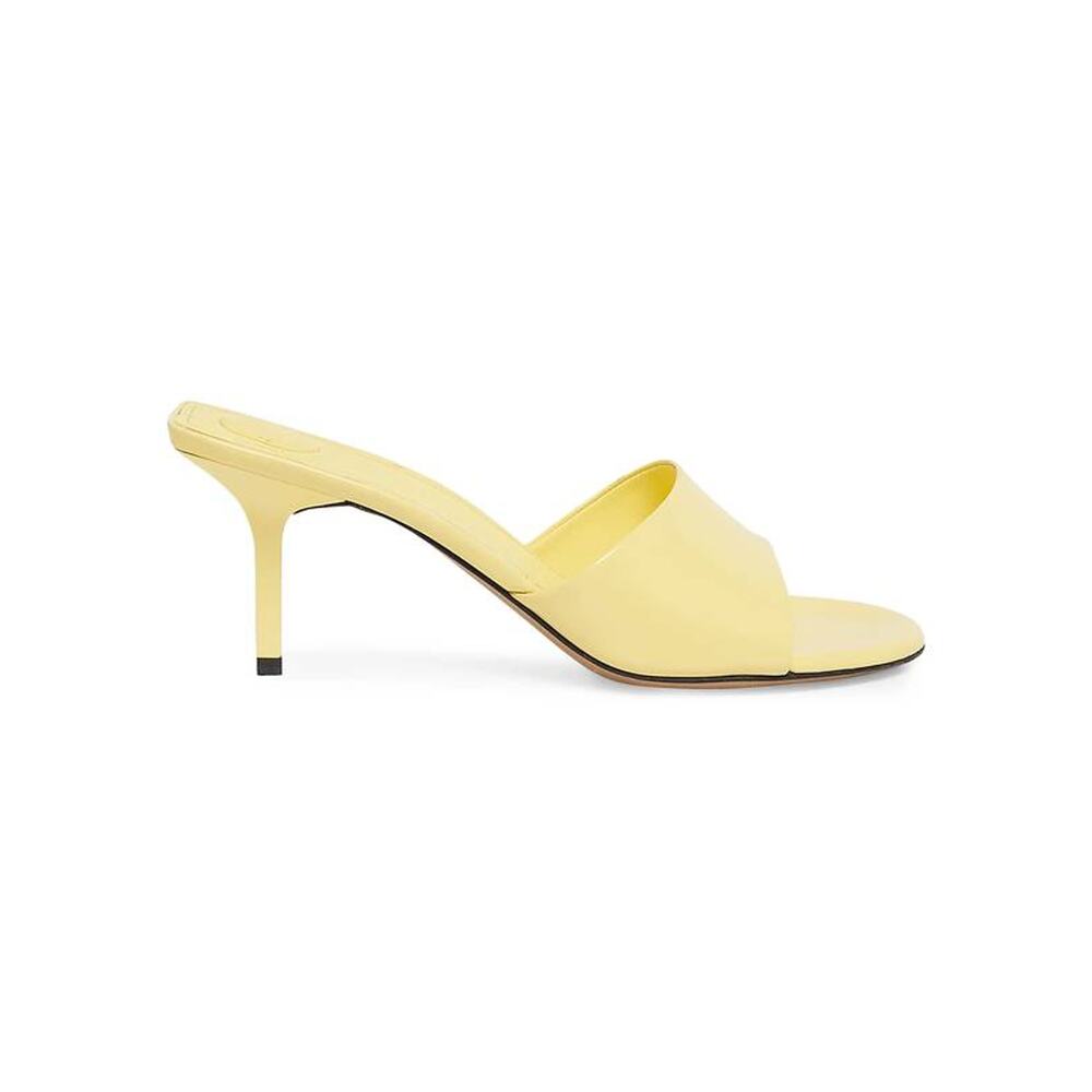 Jacquemus Cubisto Mules Sandals in Light Yellow 40